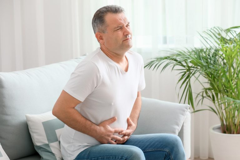 middle-age man with digestive issues